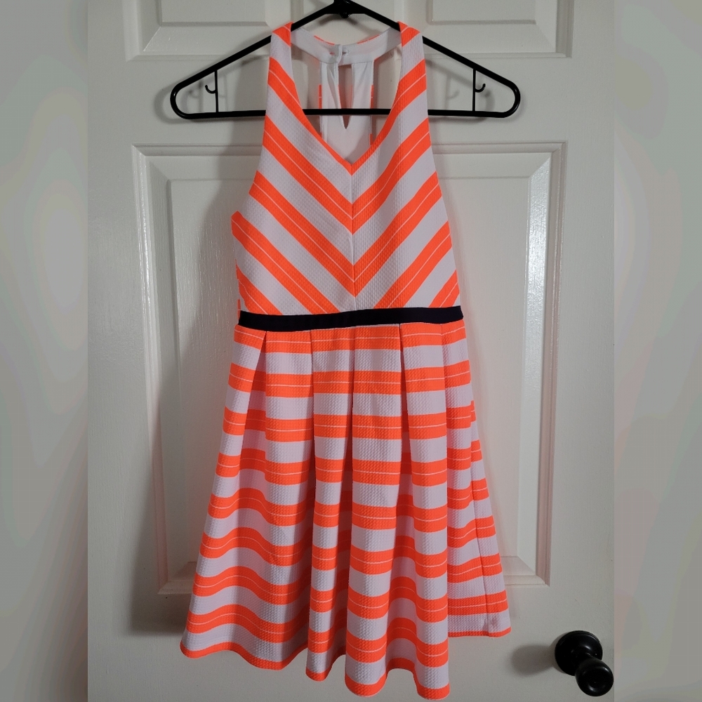 Girls Size 10 Orange Stripe Dress